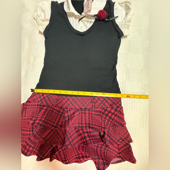 Vintage Beautees Black and White Dress with Red Accent - Picture 6 of 9